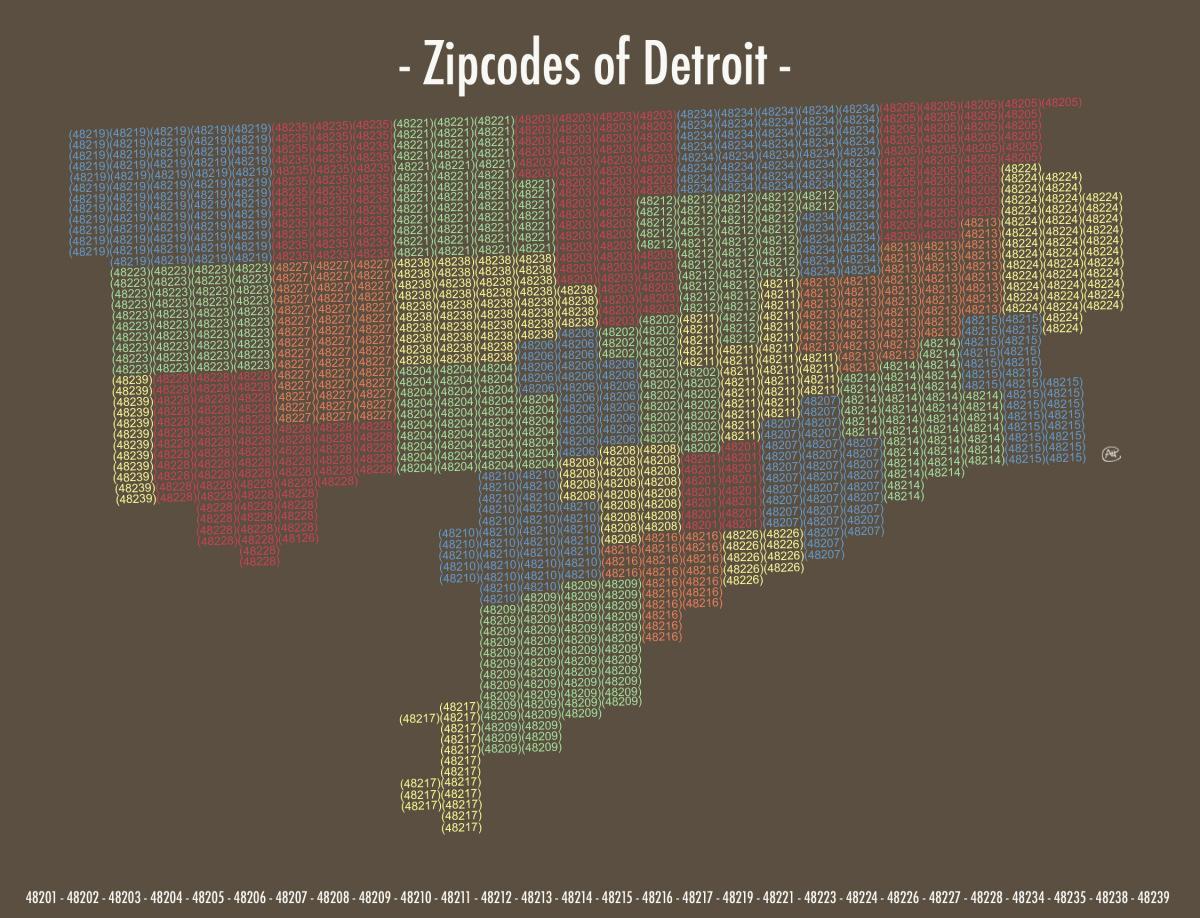 posta kodu harita Detroit