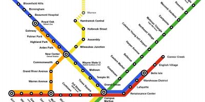 Detroit haritası Metro