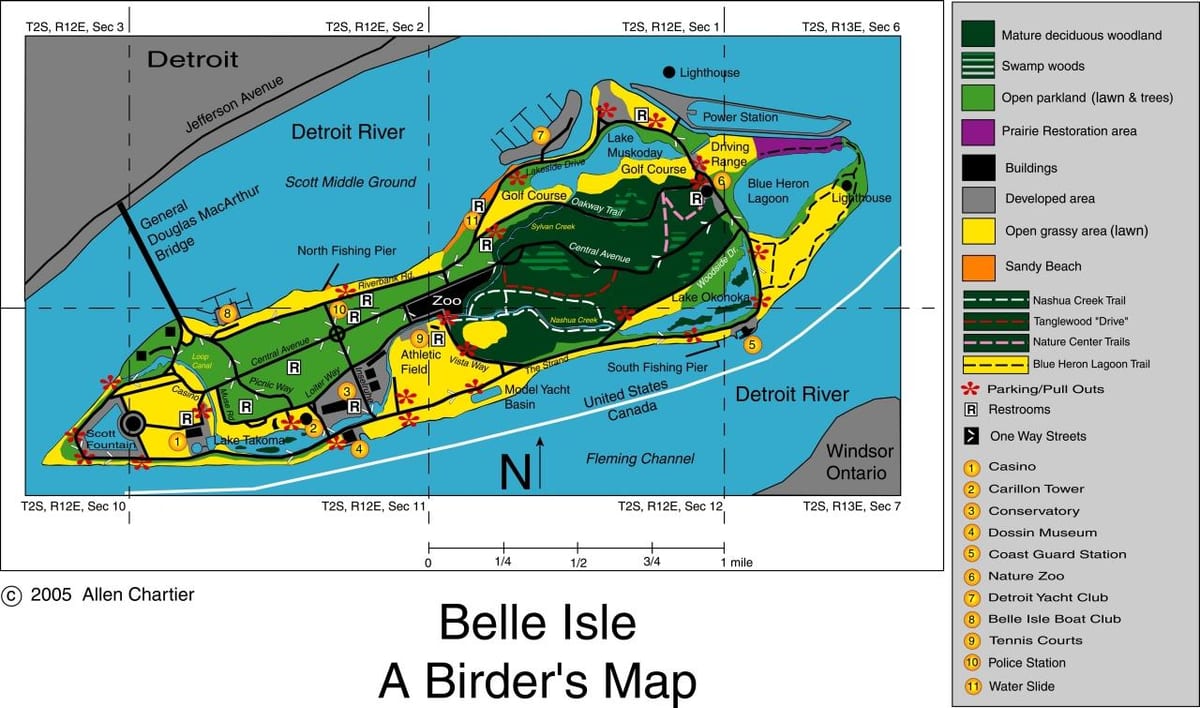 Belle Isle, Detroit haritası