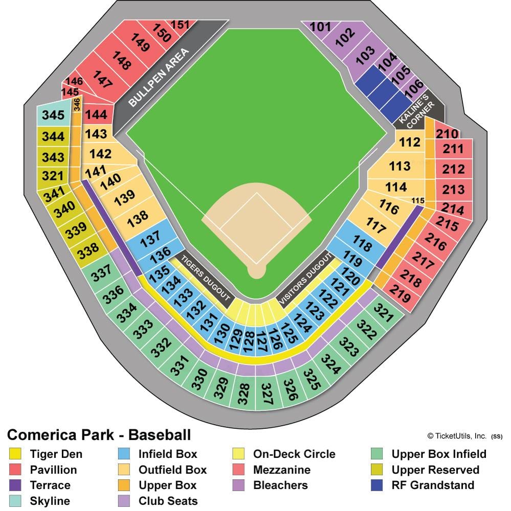 comerica park haritası