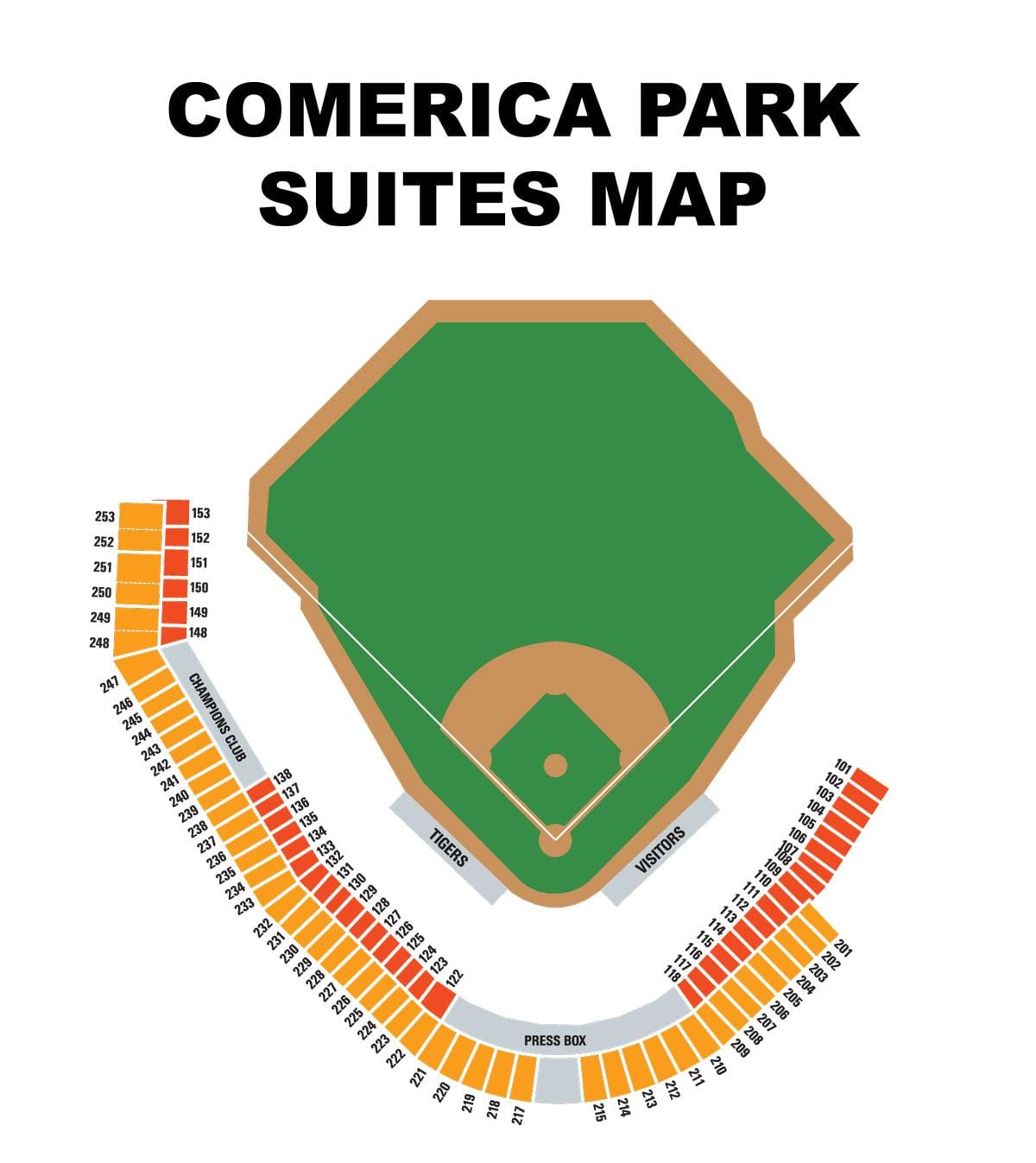 comerica park haritası oturma