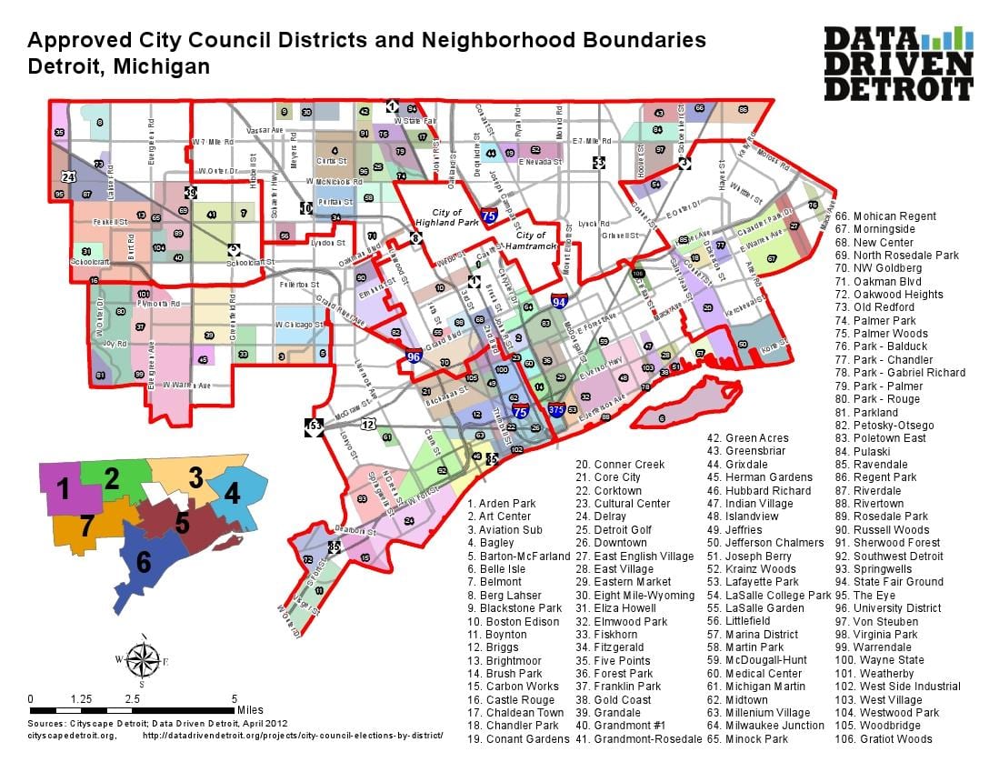 ilçe Detroit haritası