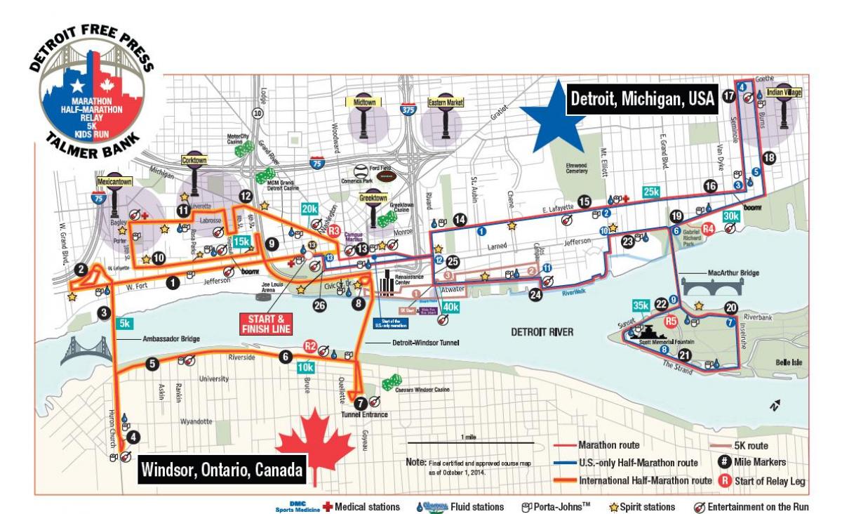 Detroit haritası maraton
