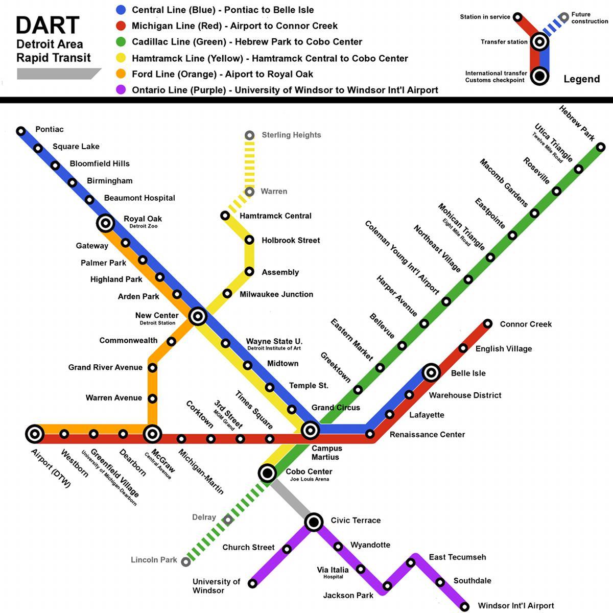Metro Detroit haritası
