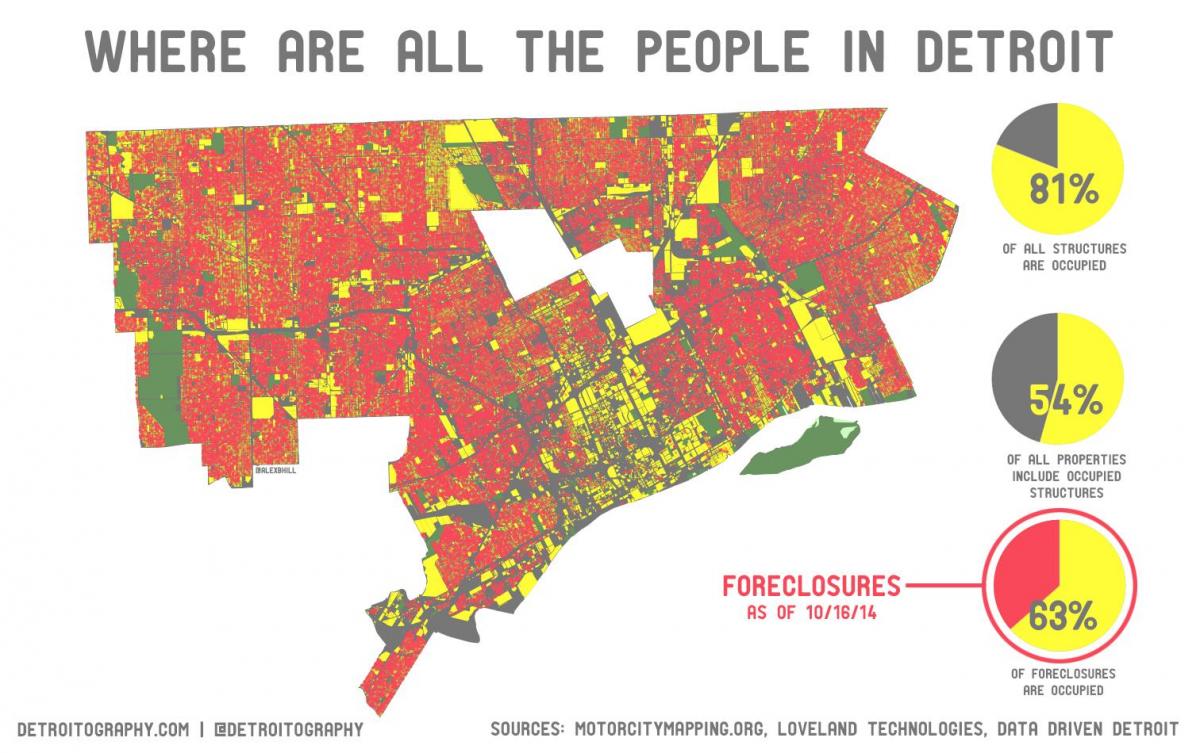 Detroit nüfusu haritası