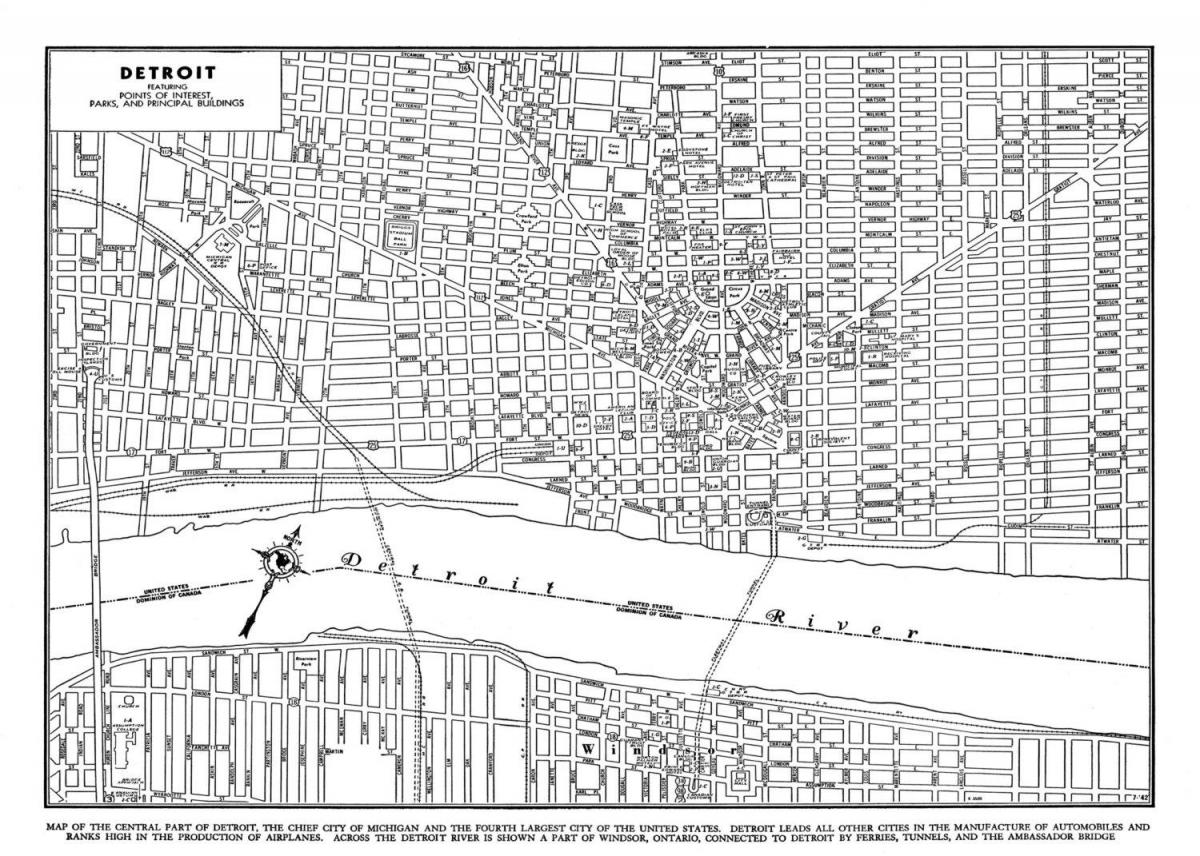 Detroit City sokak haritası
