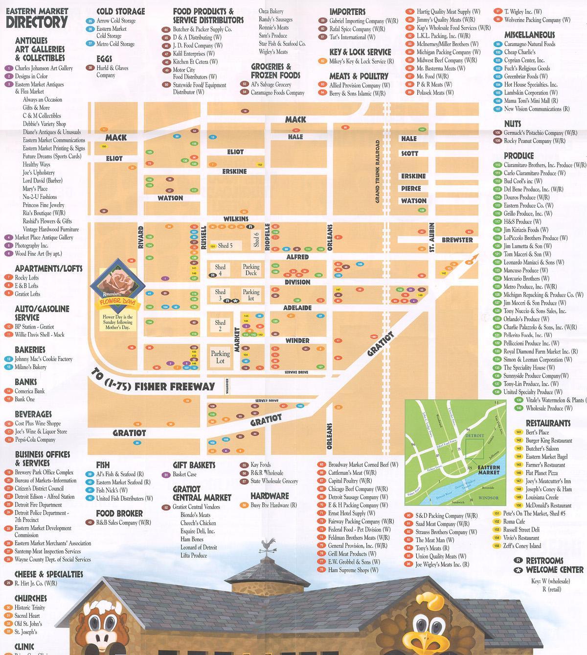 Doğu market Detroit haritası