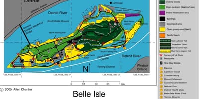 Belle Isle, Detroit haritası