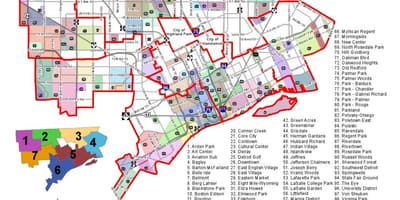 İlçe Detroit haritası