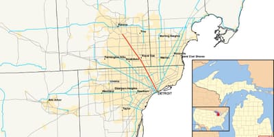Detroit Belediye harita