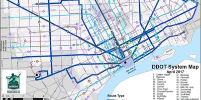 Detroit Otobüs haritası